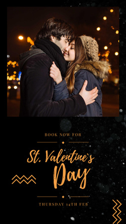 Ontwerpsjabloon van Instagram Story van Happy Lovers knuffelen op Valentijnsdag