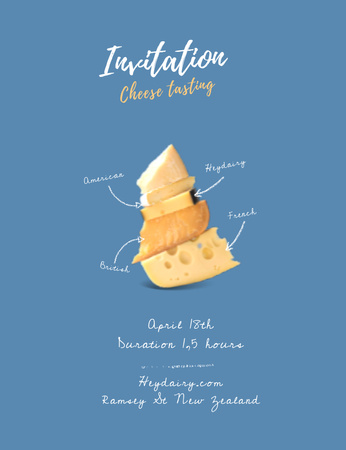 peynir tatma duyurusu Invitation 13.9x10.7cm Tasarım Şablonu