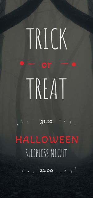 Plantilla de diseño de Halloween Night Events Invitation with Scary Forest Flyer DIN Large 