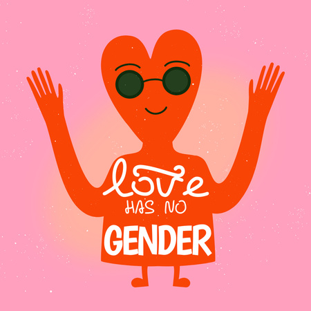 Cute Valentine's Day Holiday Greeting for All Genders Instagram Design Template