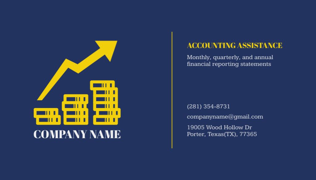 Accounting Assistant Offer Business Card US Design Template