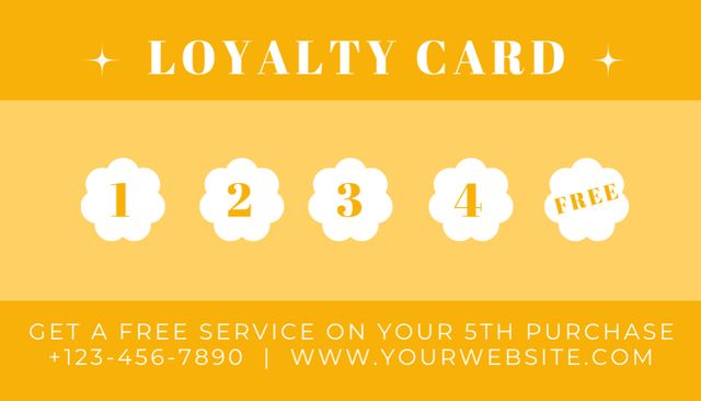 Flower Shop's Offer of Free Bouquet on Yellow Business Card US – шаблон для дизайна