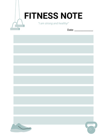 Fitness and Exercises Workout Notepad 107x139mm tervezősablon