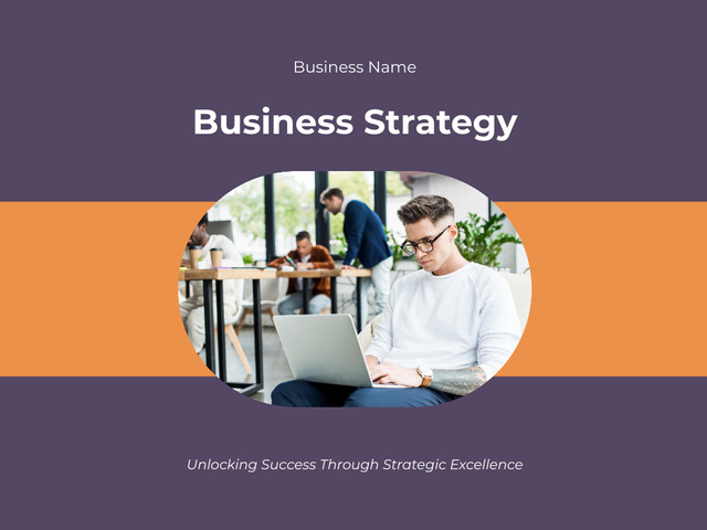 Template di design Business Stratery Plan on Purple Presentation
