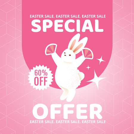 Modèle de visuel Rabbit Illustration for Easter Sale - Instagram