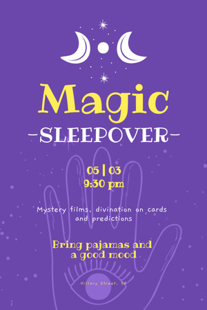 Welcome to Magic Sleepover Invitation 6x9in Design Template