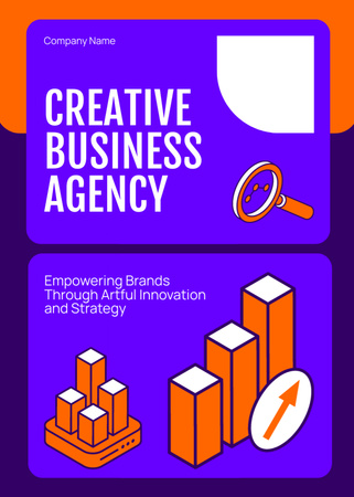 Services of Creative Business Agency with Diagram Flayer Design Template