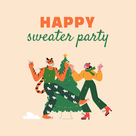 Feliz festa do suéter no Natal Instagram Modelo de Design