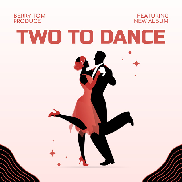 Illustration of Two Dancing People Album Cover Design Template