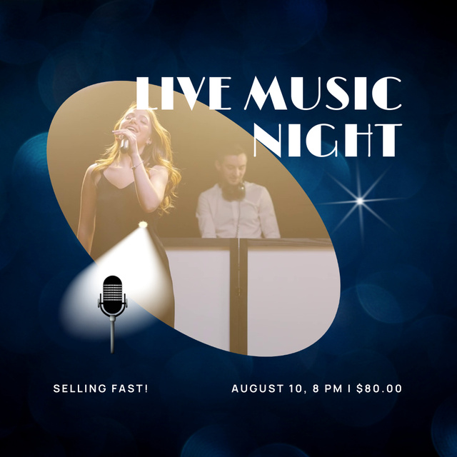 Plantilla de diseño de Live Music Night Event Animated Post 
