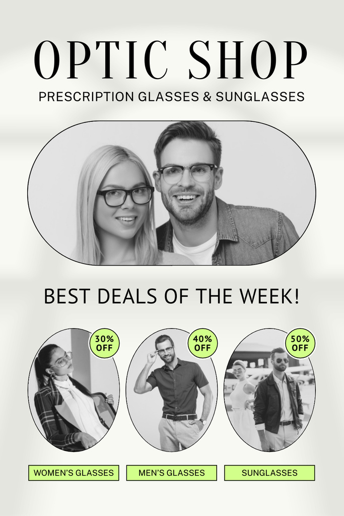 Ontwerpsjabloon van Pinterest van Best Weekly Deal on Glasses for Men and Women