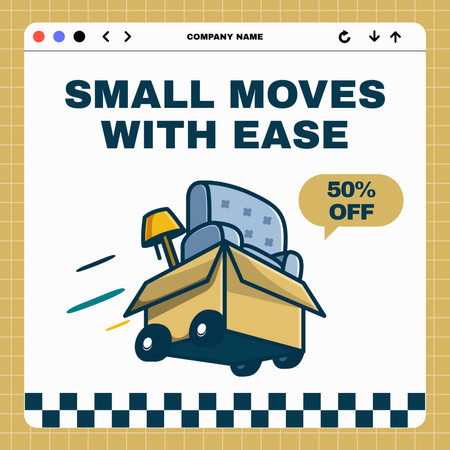 Easy Moving Services with Discount Instagram Design Template