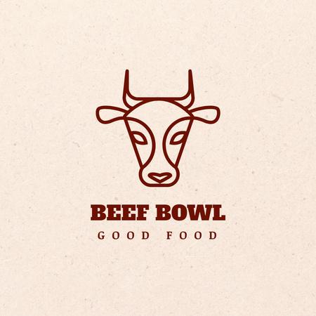 Beef Retail or Steak House Emblem Logo Design Template