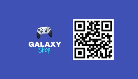 Template di design Pubblicità del negozio di gadget per videogiochi Business Card US