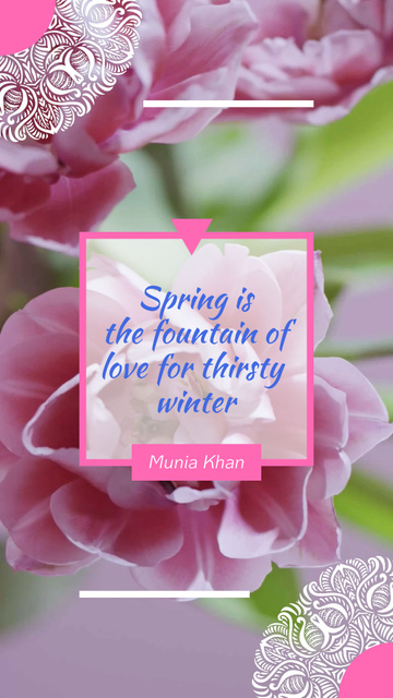 Designvorlage Quote About Spring And Winter With Metaphor für Instagram Video Story