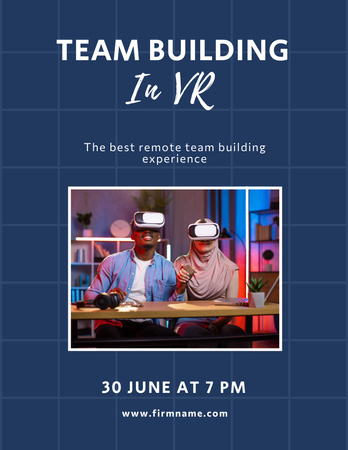 Invitation to Virtual Team Building Poster 8.5x11in Design Template