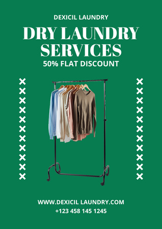 Platilla de diseño Ad of Dry Laundry Services Poster