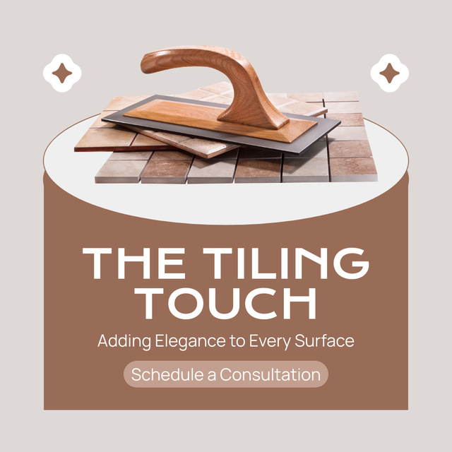 Elegant Tile Flooring Service Promotion Animated Post Modelo de Design
