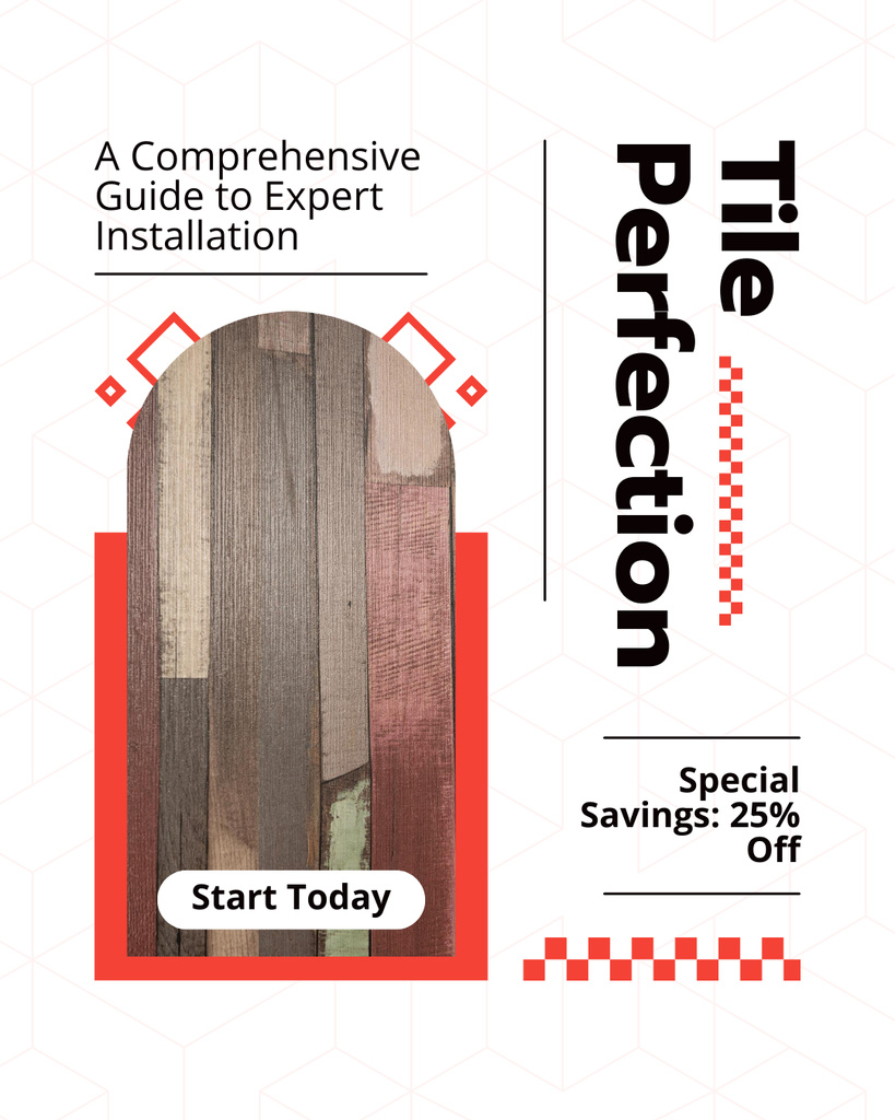 Flooring & Tiling Services Offer with Perfection Instagram Post Vertical Design Template