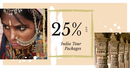 Template di design Indian girl in traditional costume Facebook AD