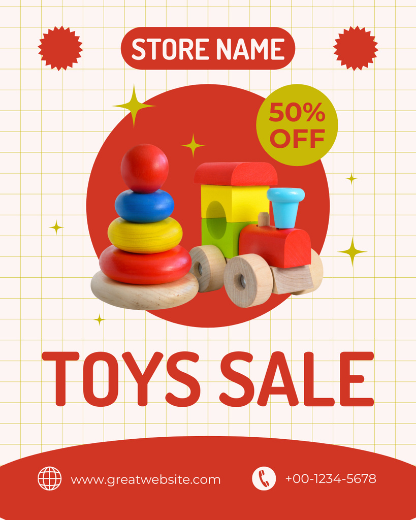 Sale of Quality Toys for Children Instagram Post Vertical – шаблон для дизайну