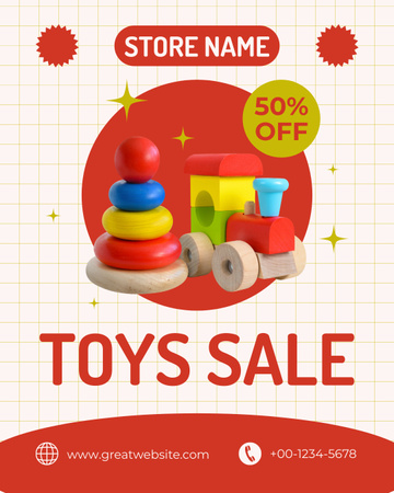 Sale of Quality Toys for Children Instagram Post Vertical – шаблон для дизайна