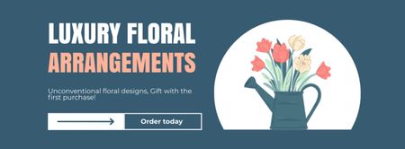 Modèle de visuel Offre de services de conception fleurie - Facebook cover