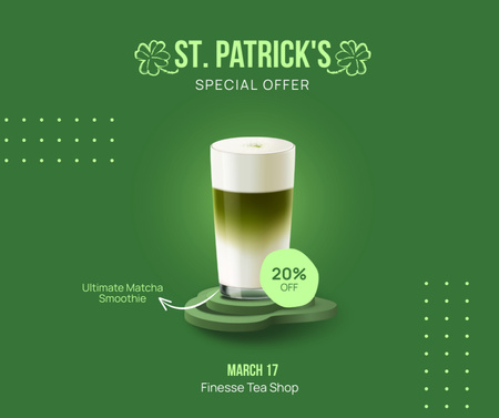Special Coffee Offer for Saint Patrick's Day Facebook Design Template