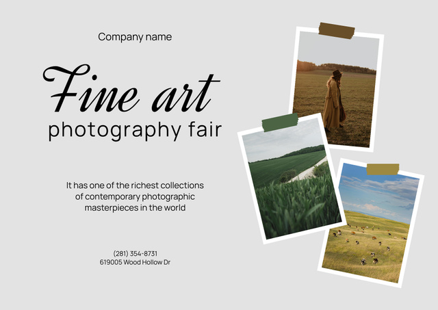 Fine Art Photography Fair with Collage Poster B2 Horizontal Design Template