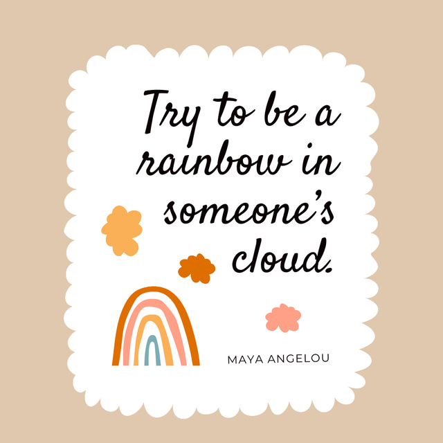 Ontwerpsjabloon van Instagram van Cute Phrase with Rainbow Illustration