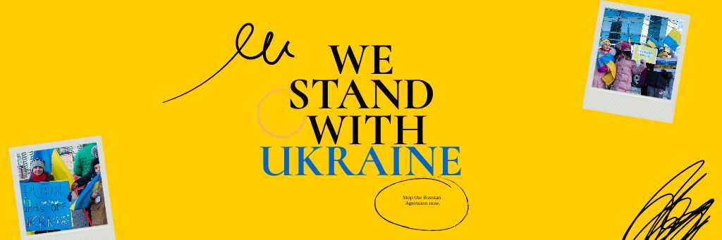 Plantilla de diseño de We stand with Ukraine Email header 
