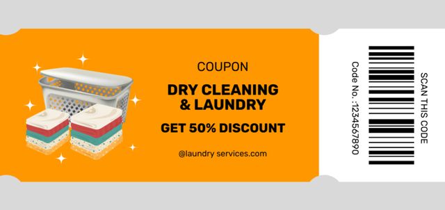Plantilla de diseño de Dry Cleaning and Laundry Services with Discount Coupon Din Large 