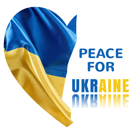 Ontwerpsjabloon van Instagram van Flag of Ukraine as Heart
