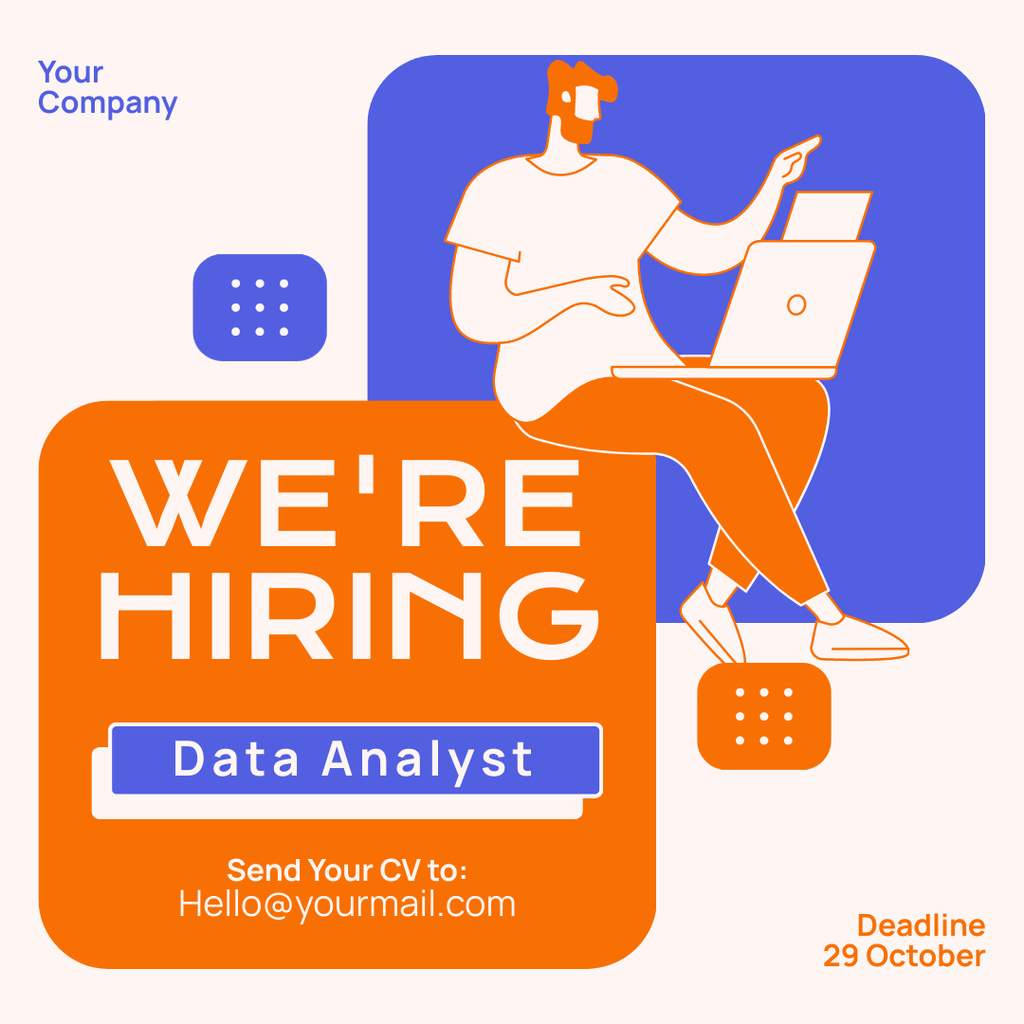 Template di design Data Analyst is Wanted Instagram