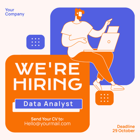 Data Analyst is Wanted Instagram Design Template