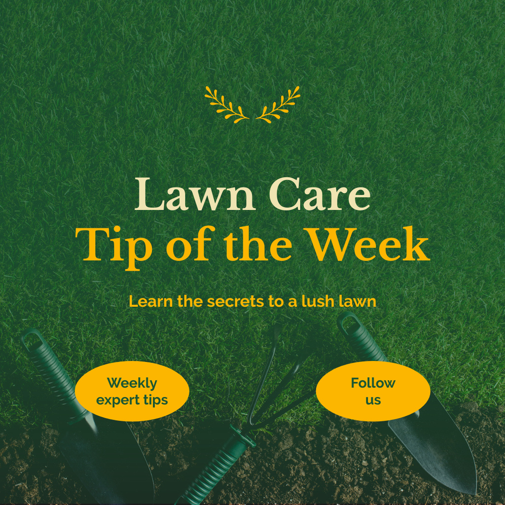 Helpful Weekly Lawn Care Hacks Instagram Design Template