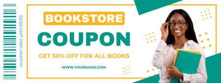Bookstore's Discount Voucher Coupon Design Template