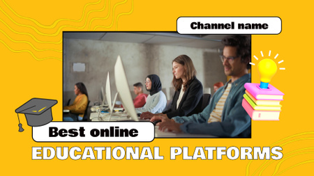 教育促進のための効率的なオンライン プラットフォーム YouTube introデザインテンプレート
