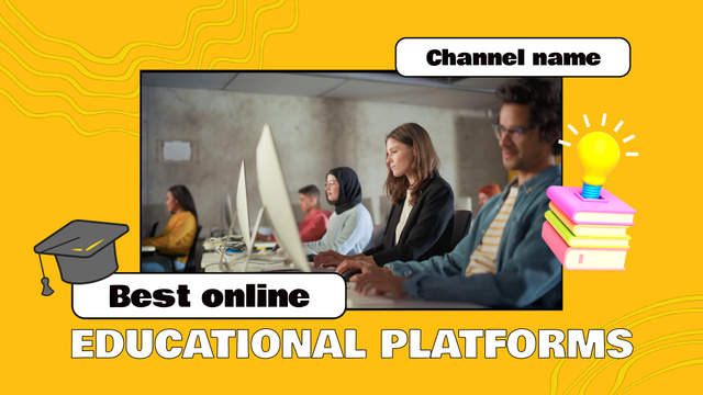 Efficient Online Platforms For Education Promotion YouTube intro Design Template
