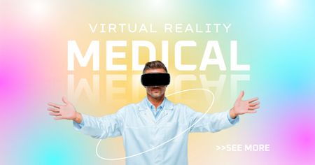 Doctor in Virtual Reality Glasses Facebook AD Design Template