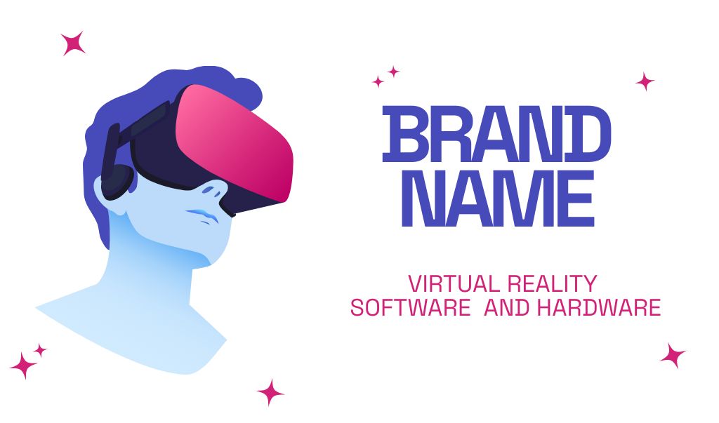 Modern Virtual Reality Hardware And Software Offer Business card Design Template