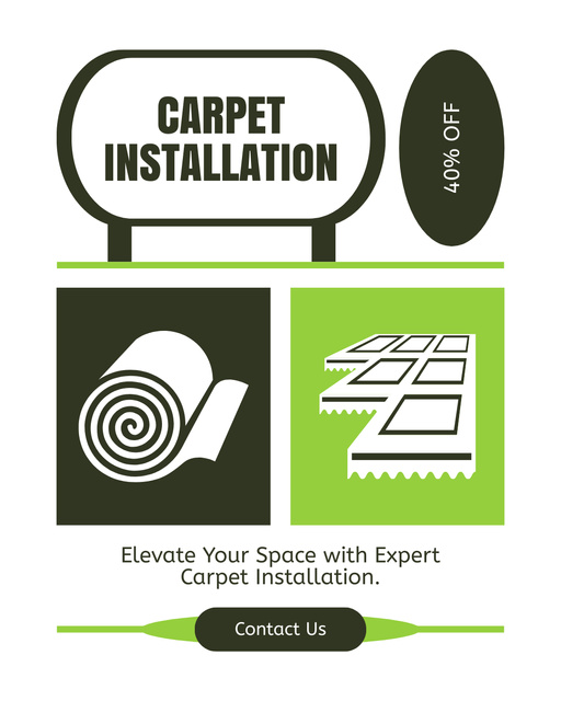 Carpet Installation Services Promo Instagram Post Vertical Tasarım Şablonu