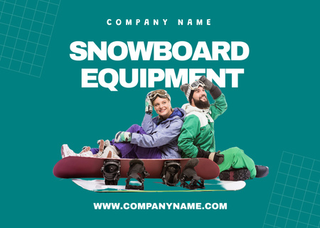 Designvorlage Snowboard Equipment Sale Offer für Postcard 5x7in