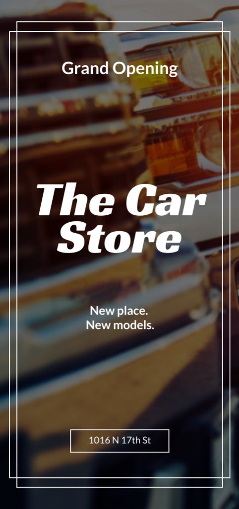 Car Store Opening Announcement Flyer DIN Large Design Template