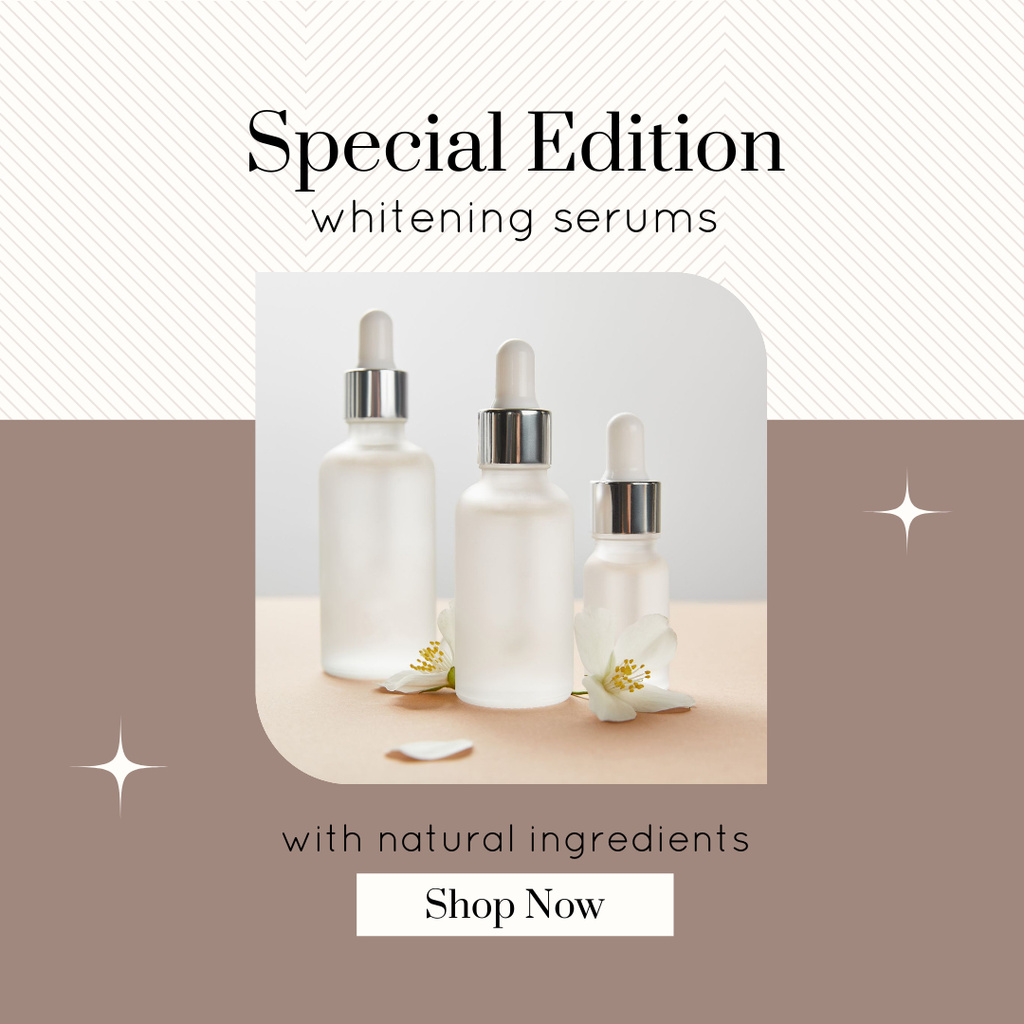 New Skin Care Serum With Natural Ingredients Offer Instagramデザインテンプレート