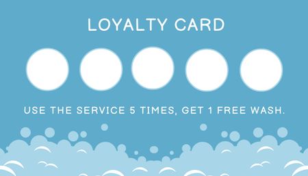 Blue'da Çamaşırhane Hizmeti Teklifi Business Card US Tasarım Şablonu