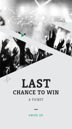 Tickets on Concert Offer with Cheerful Crowd Instagram Story Design Template