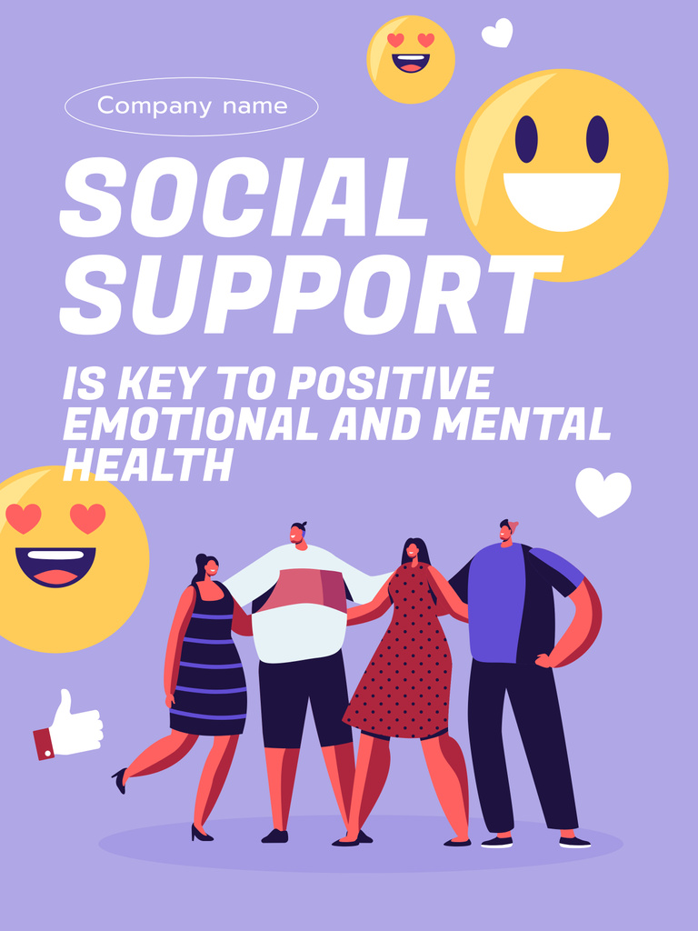 Motivation of Social Support of People Poster 36x48in Design Template