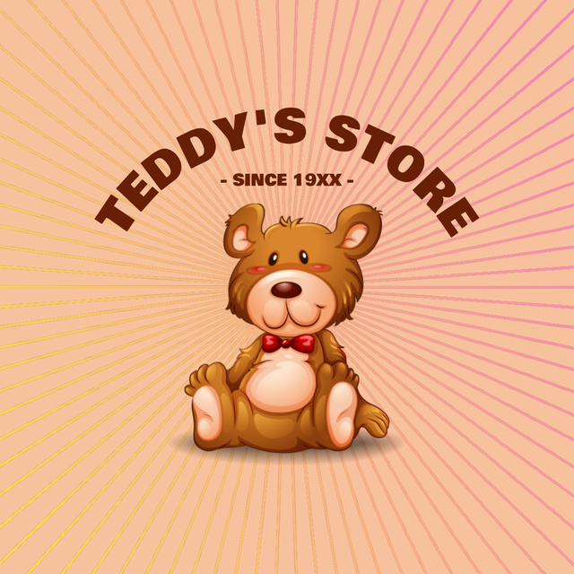 Teddy Bear Store Advertising Animated Logo Modelo de Design