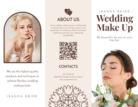 Platilla de diseño Wedding Makeup Offer with Beautiful Brides Brochure 8.5x11in
